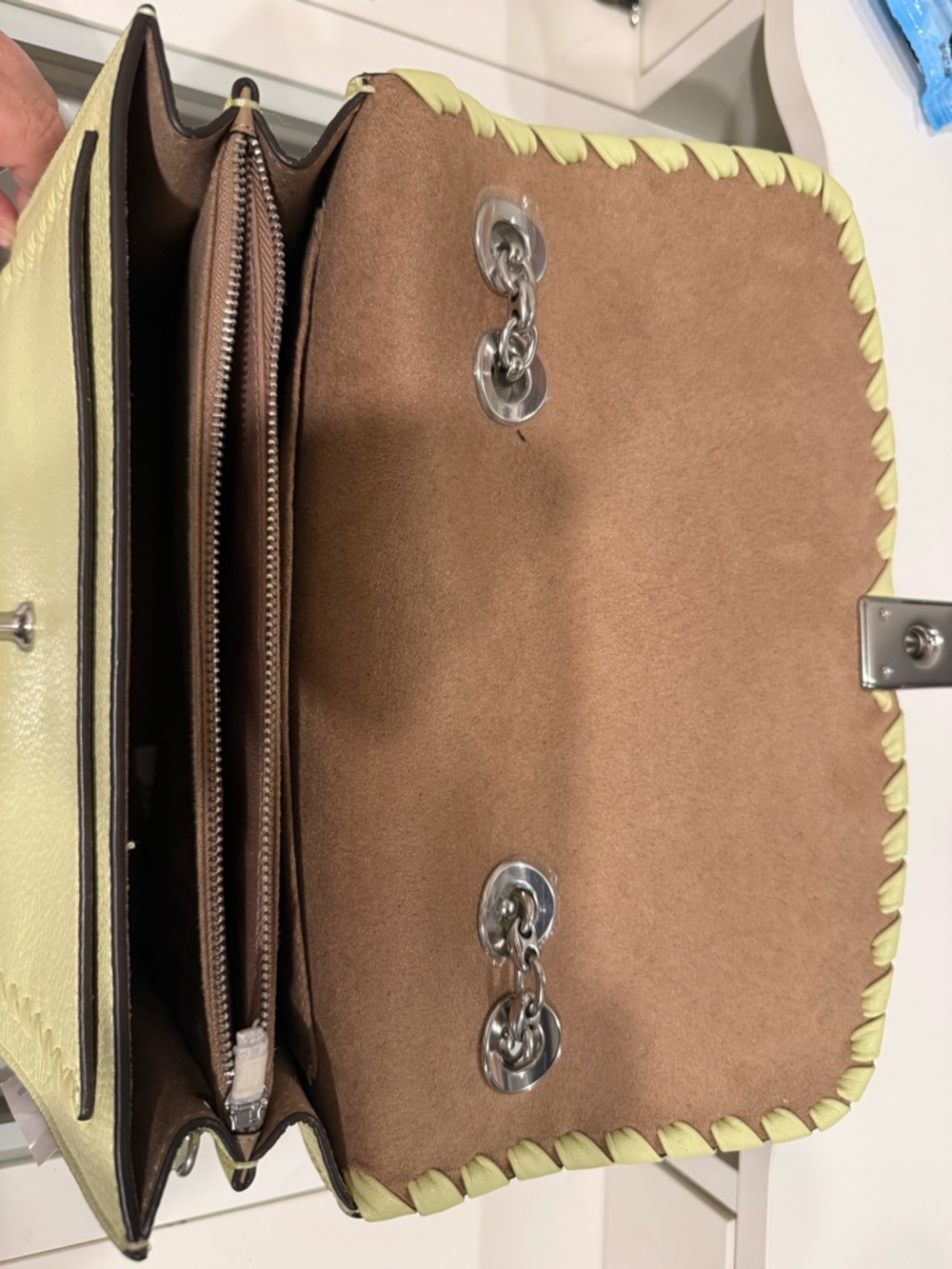 Coach Leather Crossbody Bag in Lime Green - Picture 5 of 7